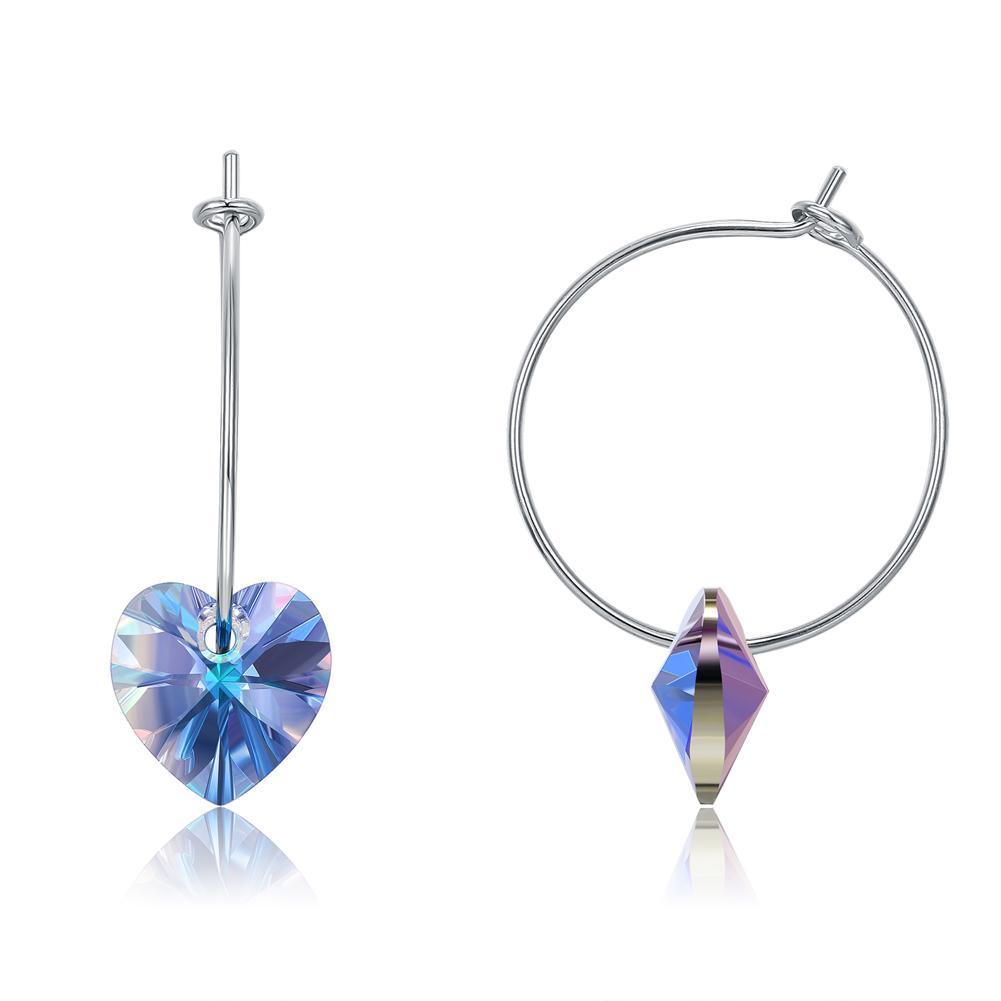 Boucles d'oreilles pendantes cœur en cristal - Carallor l Site Officiel l Bijoux Uniques