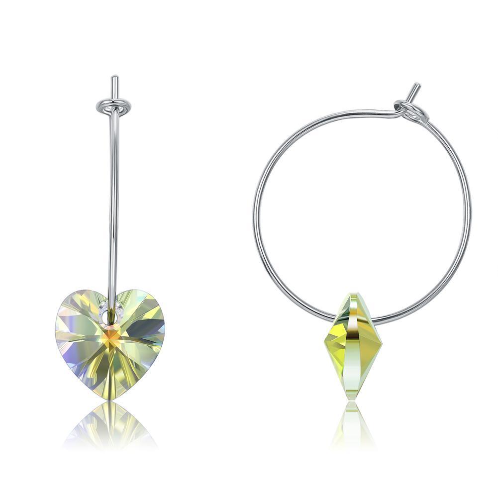 Boucles d'oreilles pendantes cœur en cristal - Carallor l Site Officiel l Bijoux Uniques