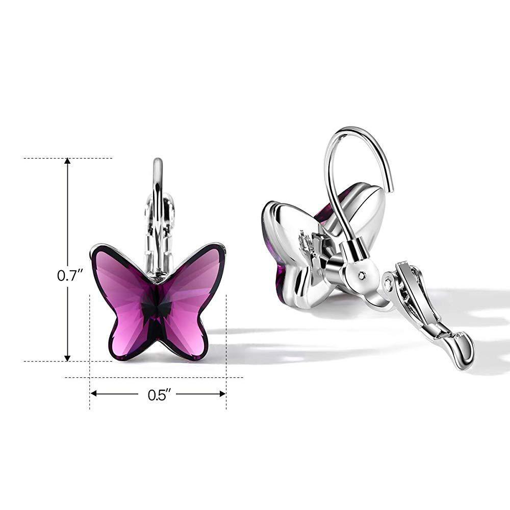 Boucles d'oreilles papillon violet - Carallor l Site Officiel l Bijoux Uniques