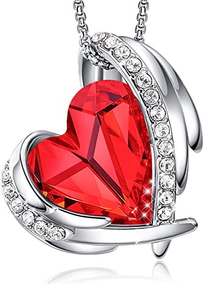 Collier en argent cœur rouge orné de cristaux Swarovski® - Carallor l Site Officiel l Bijoux Uniques