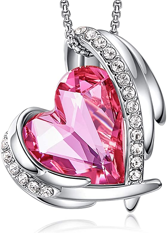 Collier en argent cœur rose orné de cristaux Swarovski® - Carallor l Site Officiel l Bijoux Uniques