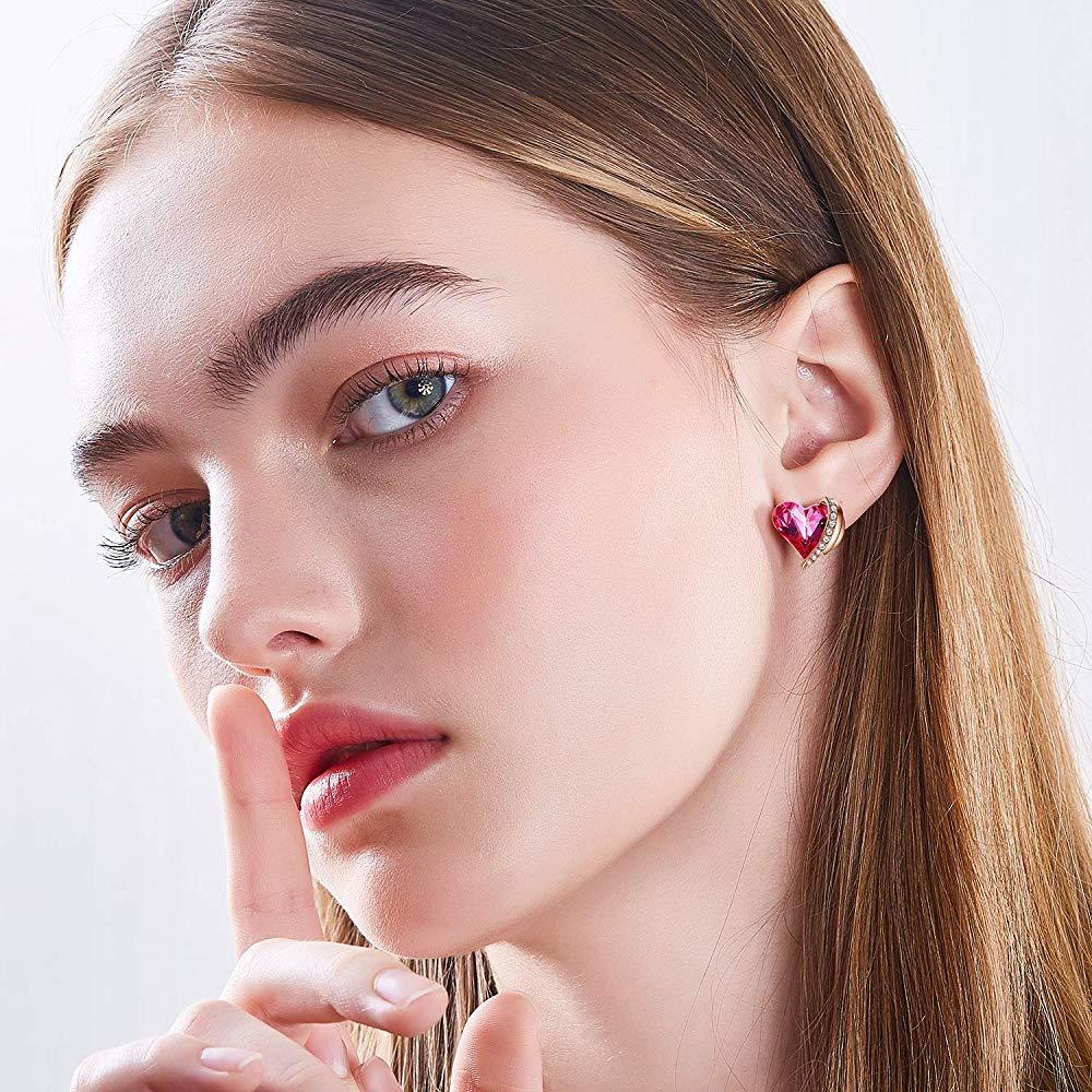 Collier cœur rose orné de cristaux Swarovski® - Carallor l Site Officiel l Bijoux Uniques