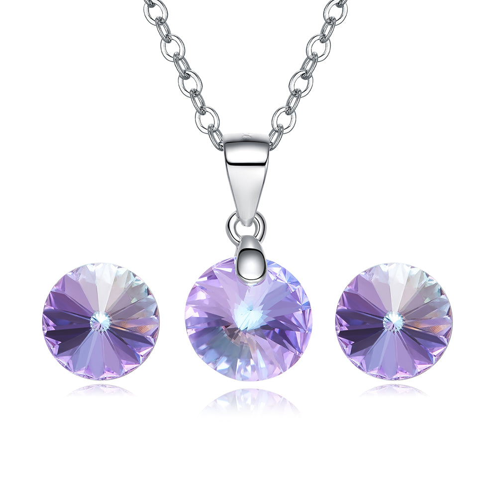 Parure Vitrail Violet en Argent