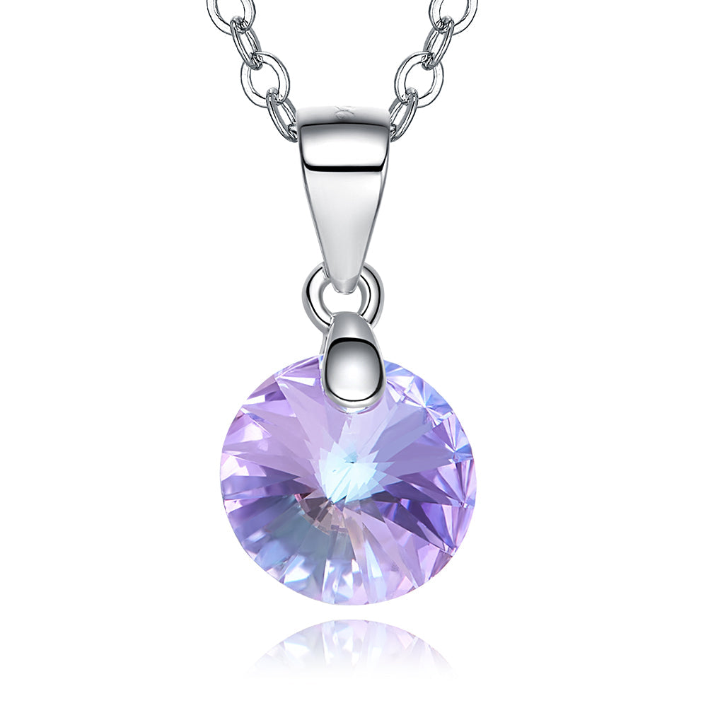Collier Vitrail Violet en Argent