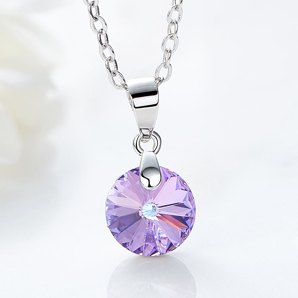 Collier Vitrail Violet en Argent