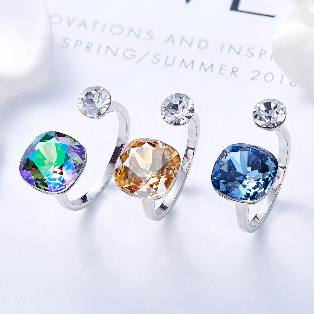 Bague avec Pierres Bleue et Blanche