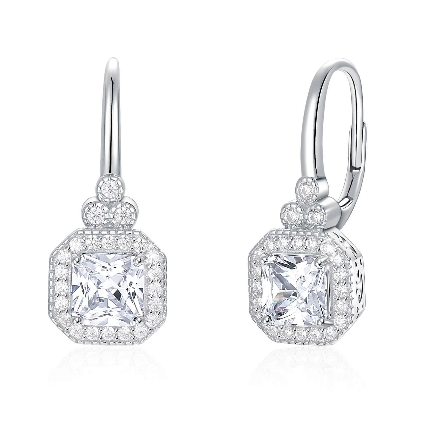 Boucles d'oreilles cristal Asscher cut - Carallor l Site Officiel l Bijoux Uniques