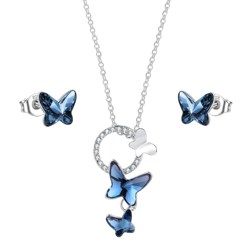 Parure papillon en cristal Swarovski® - Carallor l Site Officiel l Bijoux Uniques