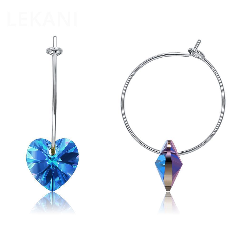 Boucles d'oreilles pendantes cœur en cristal - Carallor l Site Officiel l Bijoux Uniques