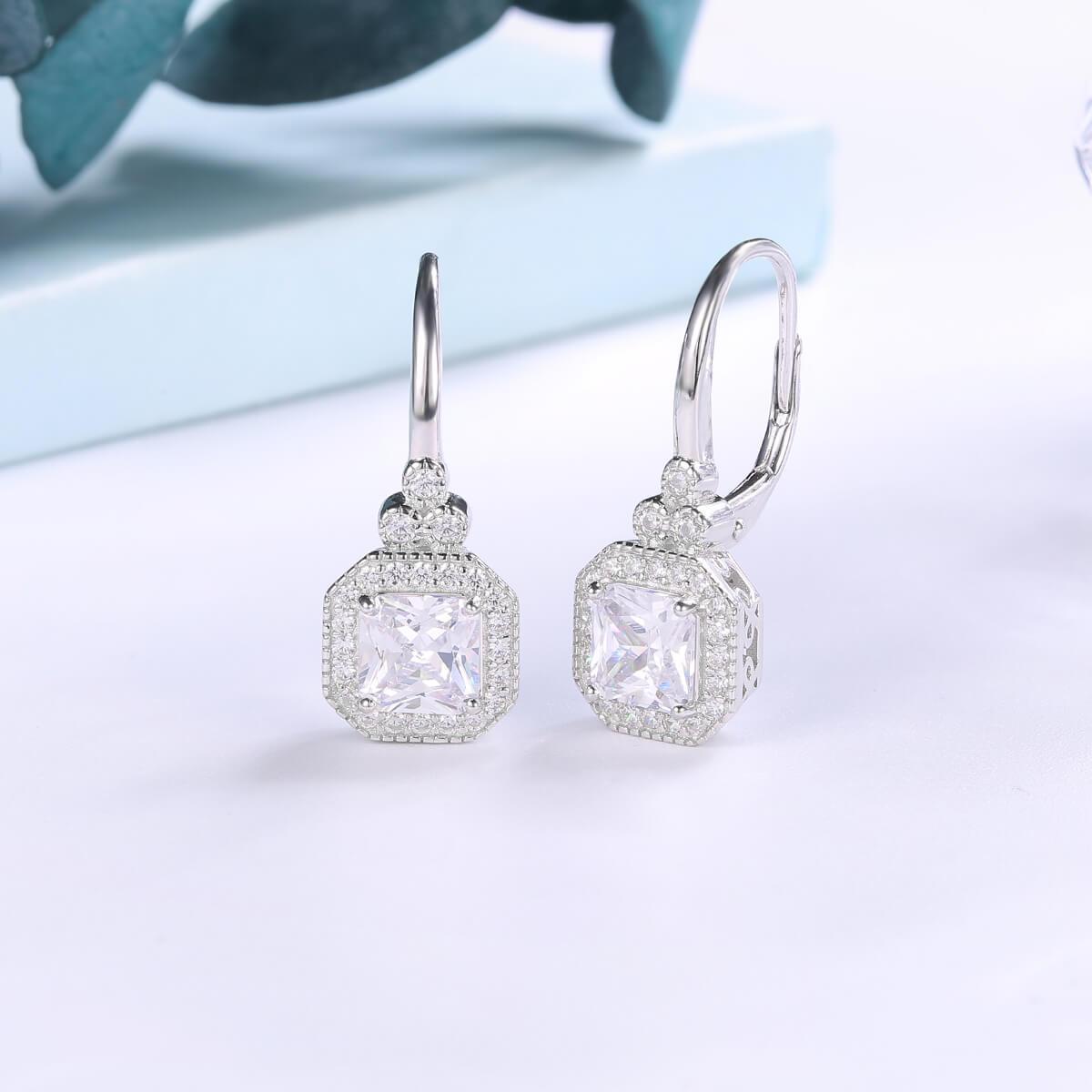 Boucles d'oreilles cristal Asscher cut - Carallor l Site Officiel l Bijoux Uniques