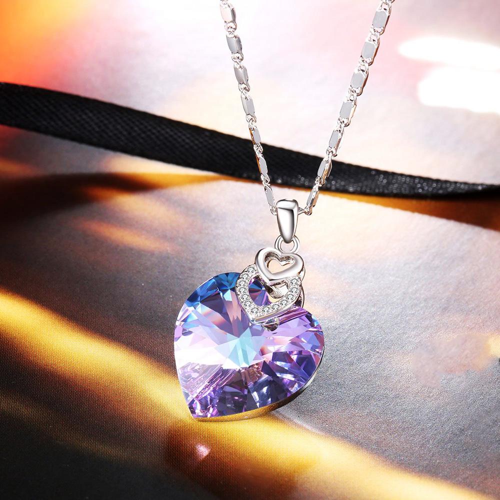 Collier trois cœurs en cristal rose - Carallor l Site Officiel l Bijoux Uniques