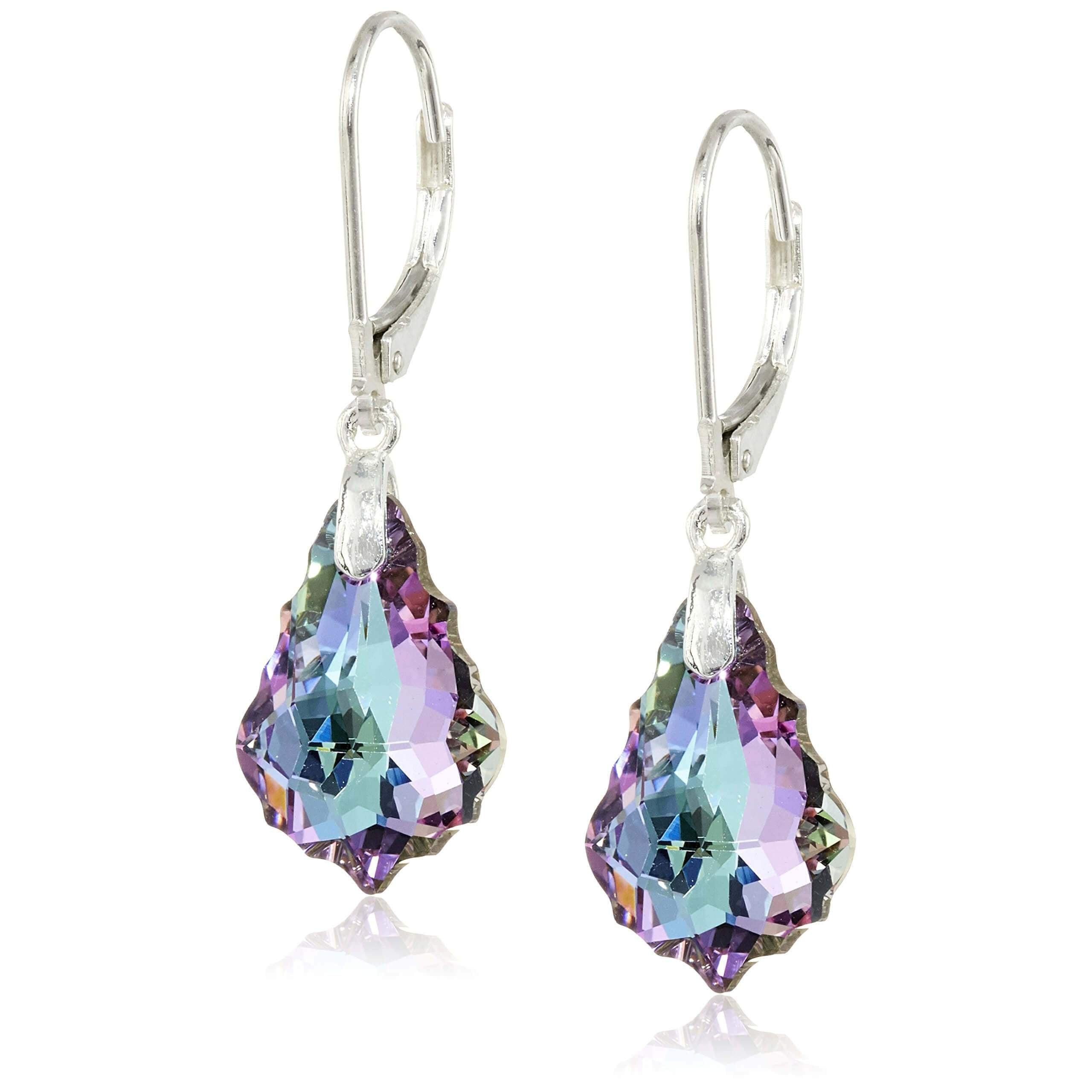 Boucles d'oreilles pendante en cristal vitrail - Carallor l Site Officiel l Bijoux Uniques