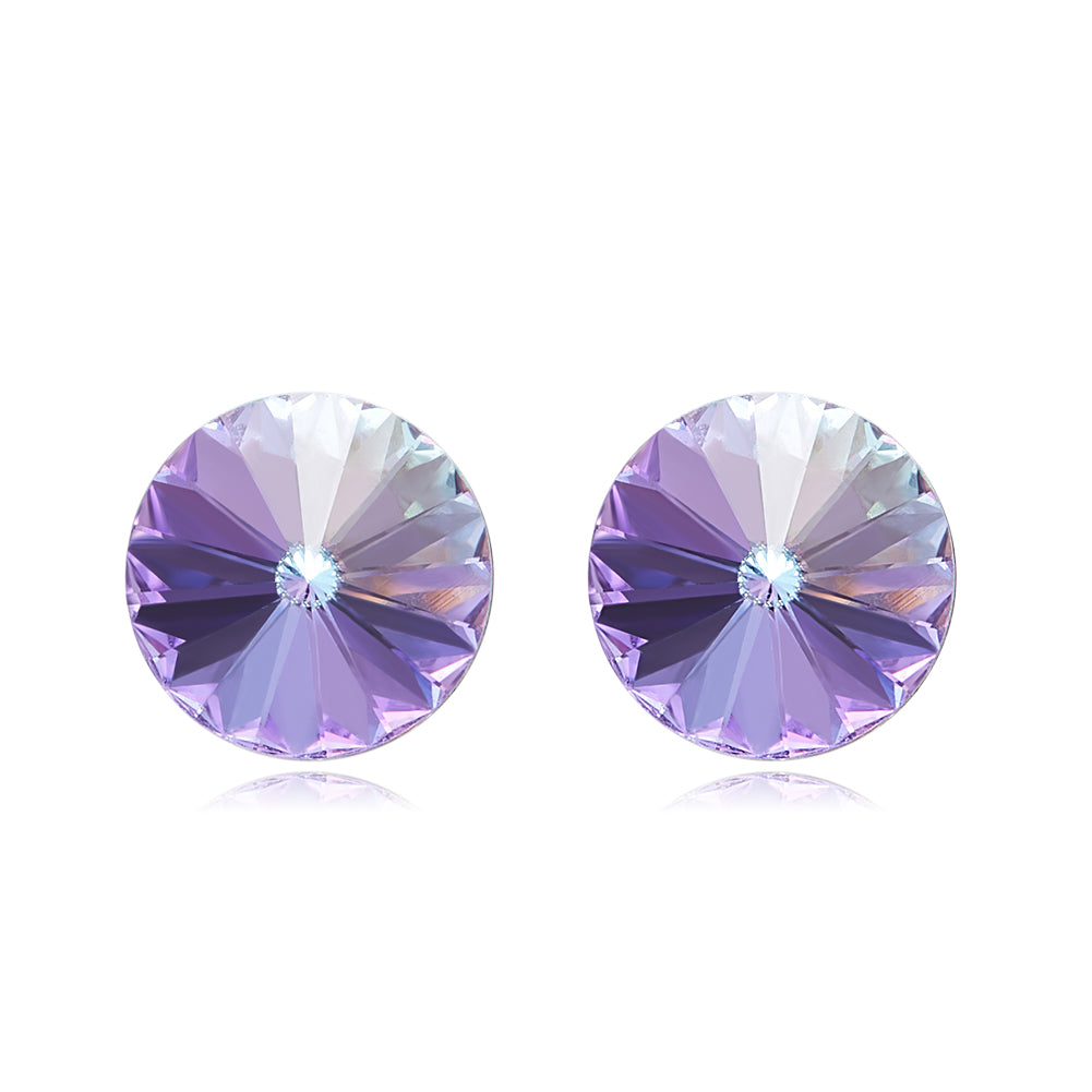 Boucles d'Oreilles Vitrail Violet en Argent