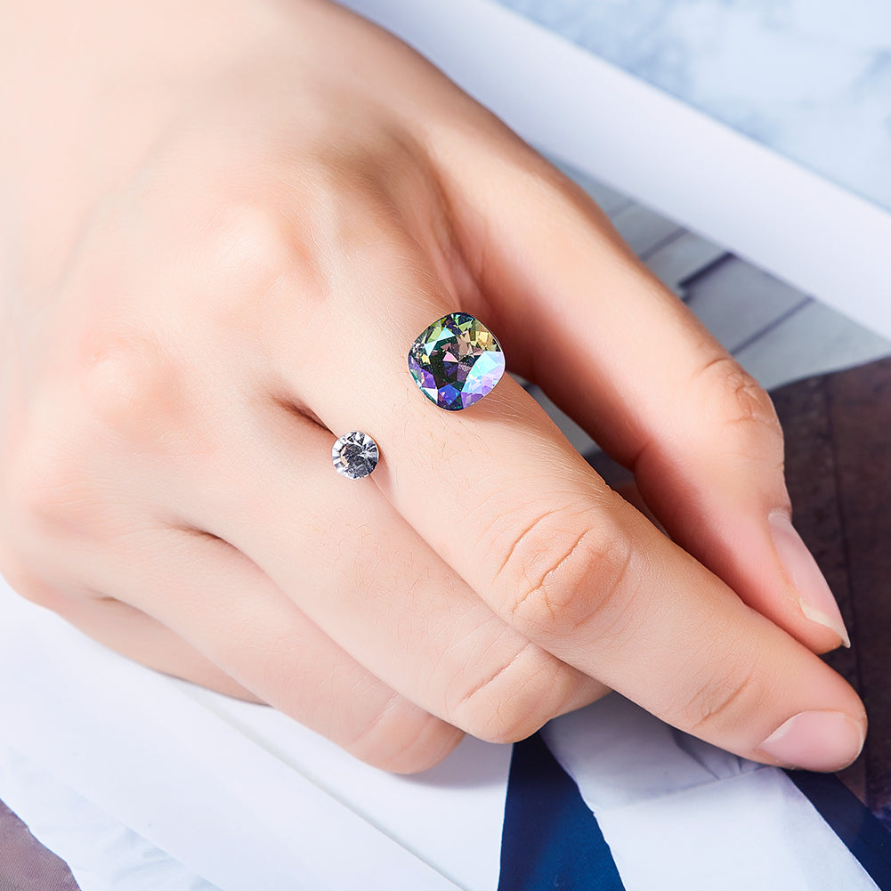 Bague avec Pierres Violette et Blanche