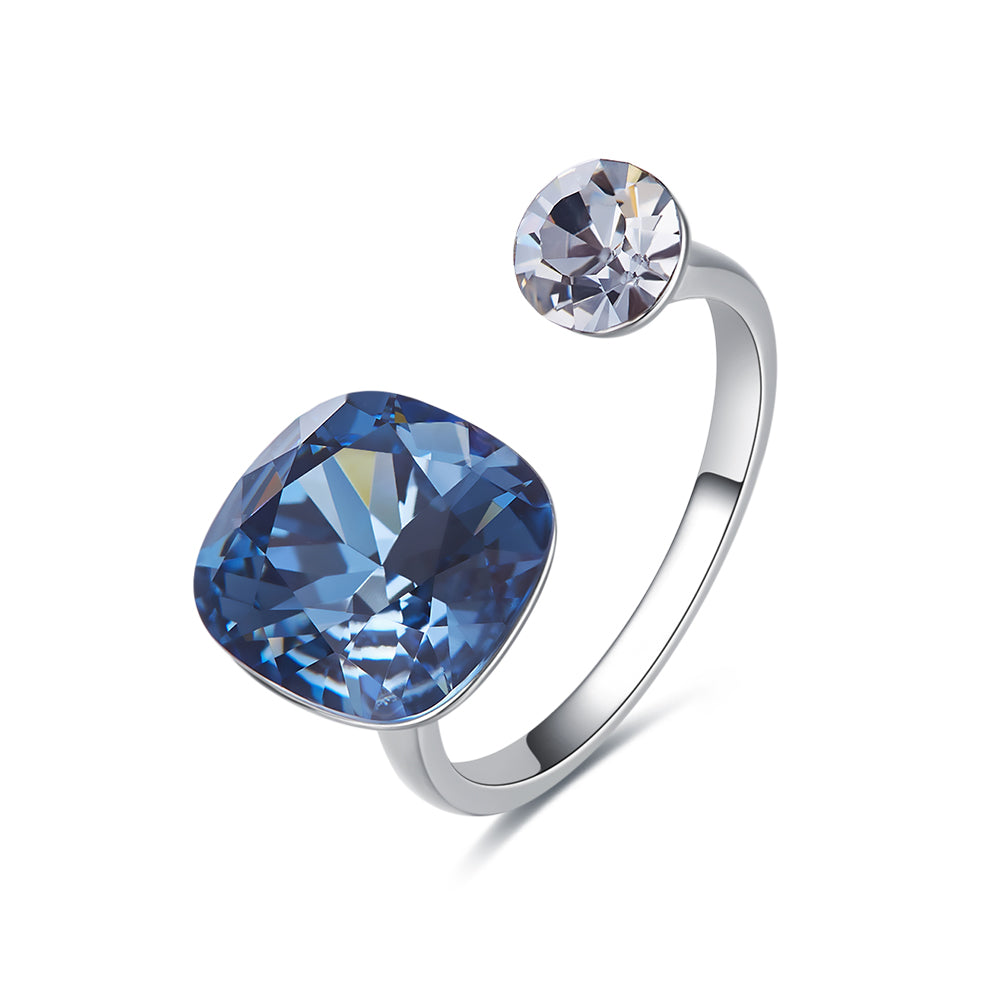 Bague avec Pierres Bleue et Blanche