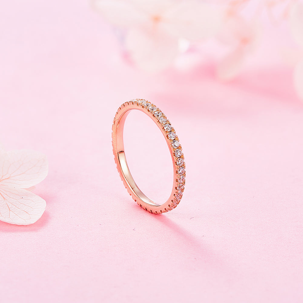 Bague Eternity Mini en Or Rose