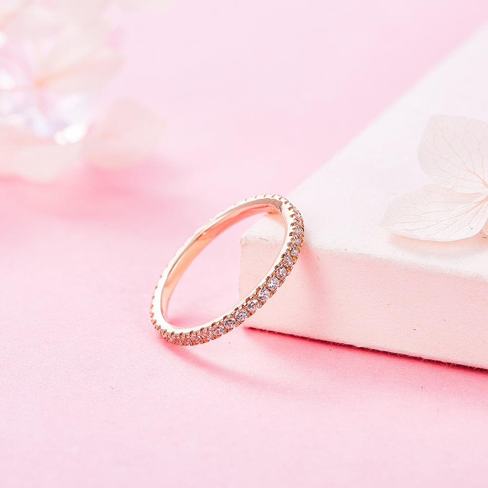 Bague Eternity Mini en Or Rose