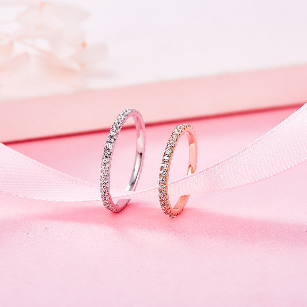 Bague Eternity Mini en Or Rose