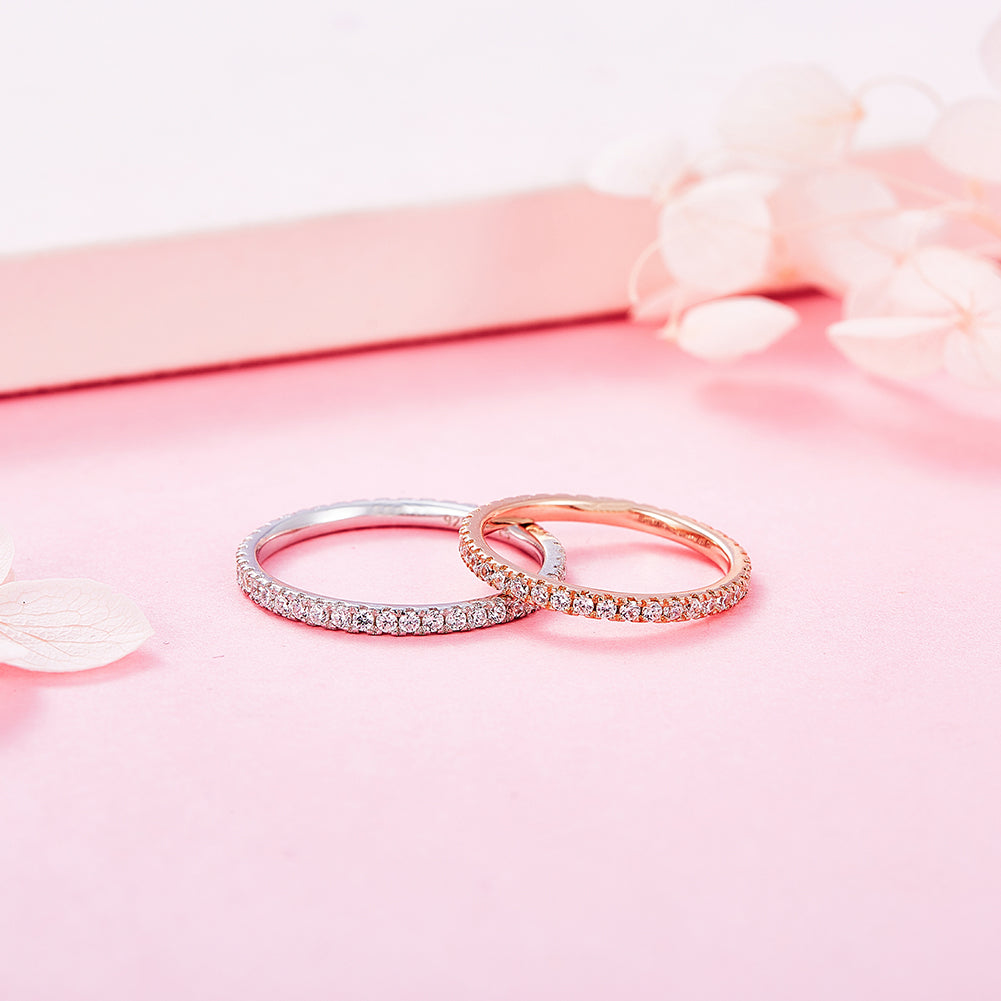 Bague Eternity Mini en Or Rose