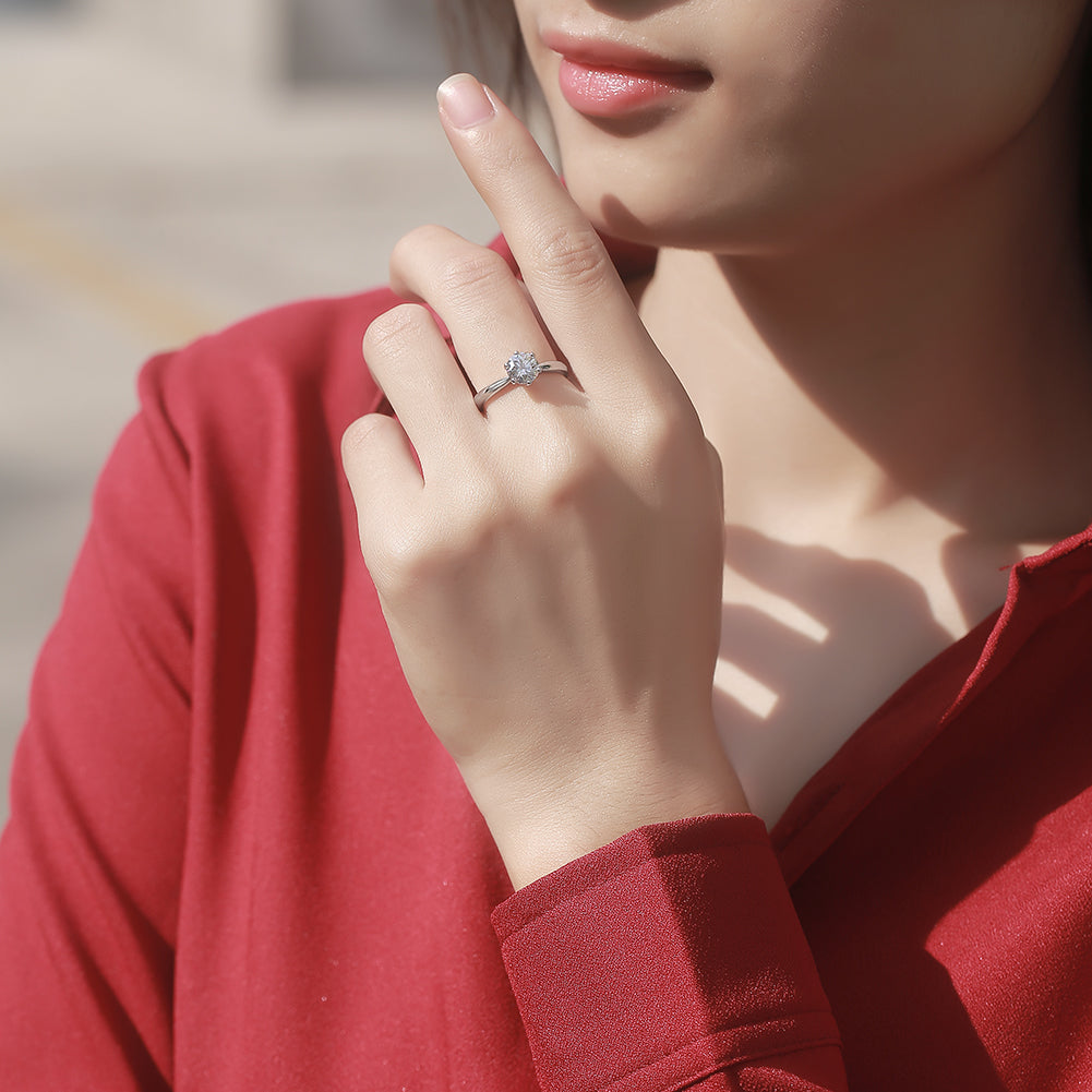 Bague Solitaire en Argent