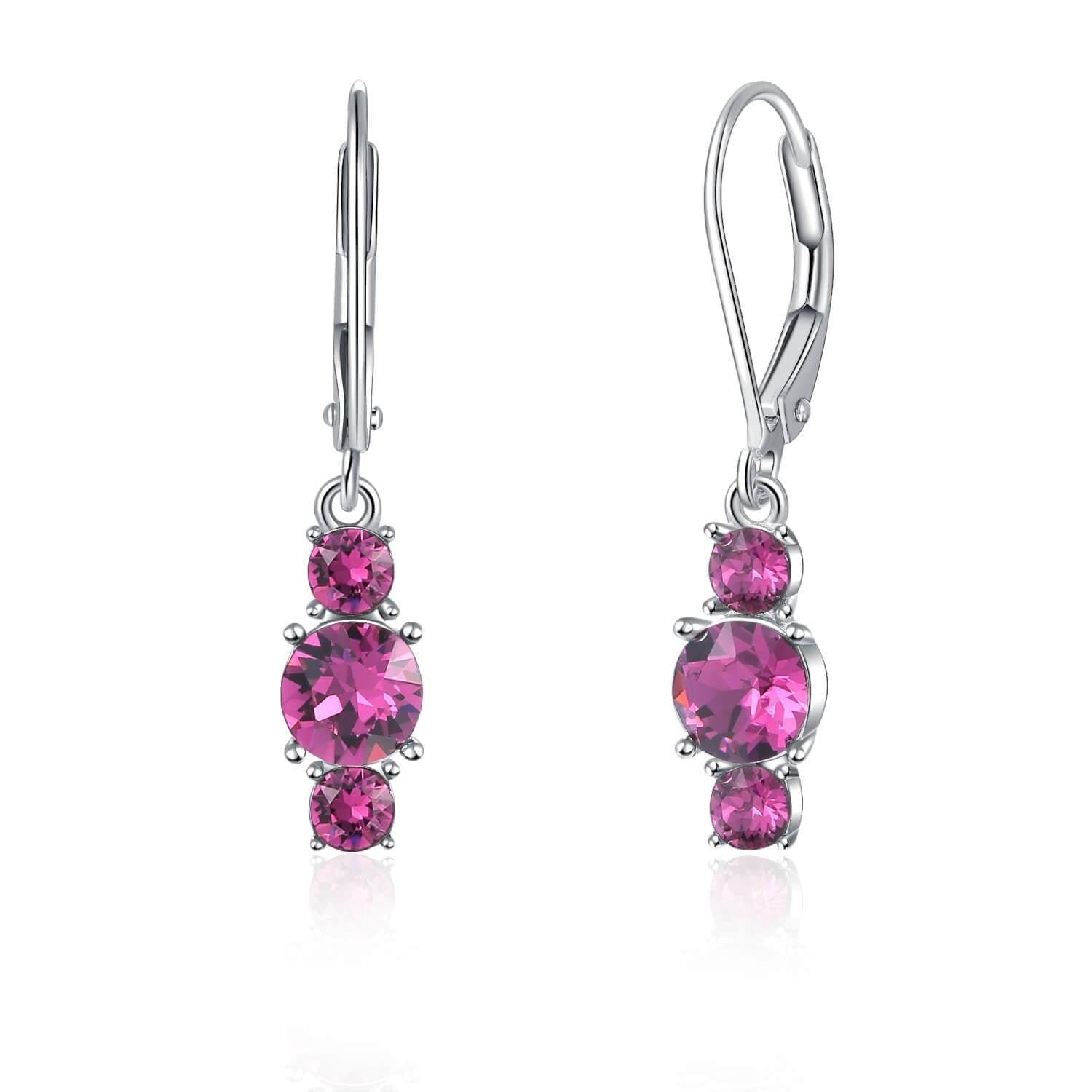 Boucles d'oreilles pendantes birthstone - Carallor l Site Officiel l Bijoux Uniques