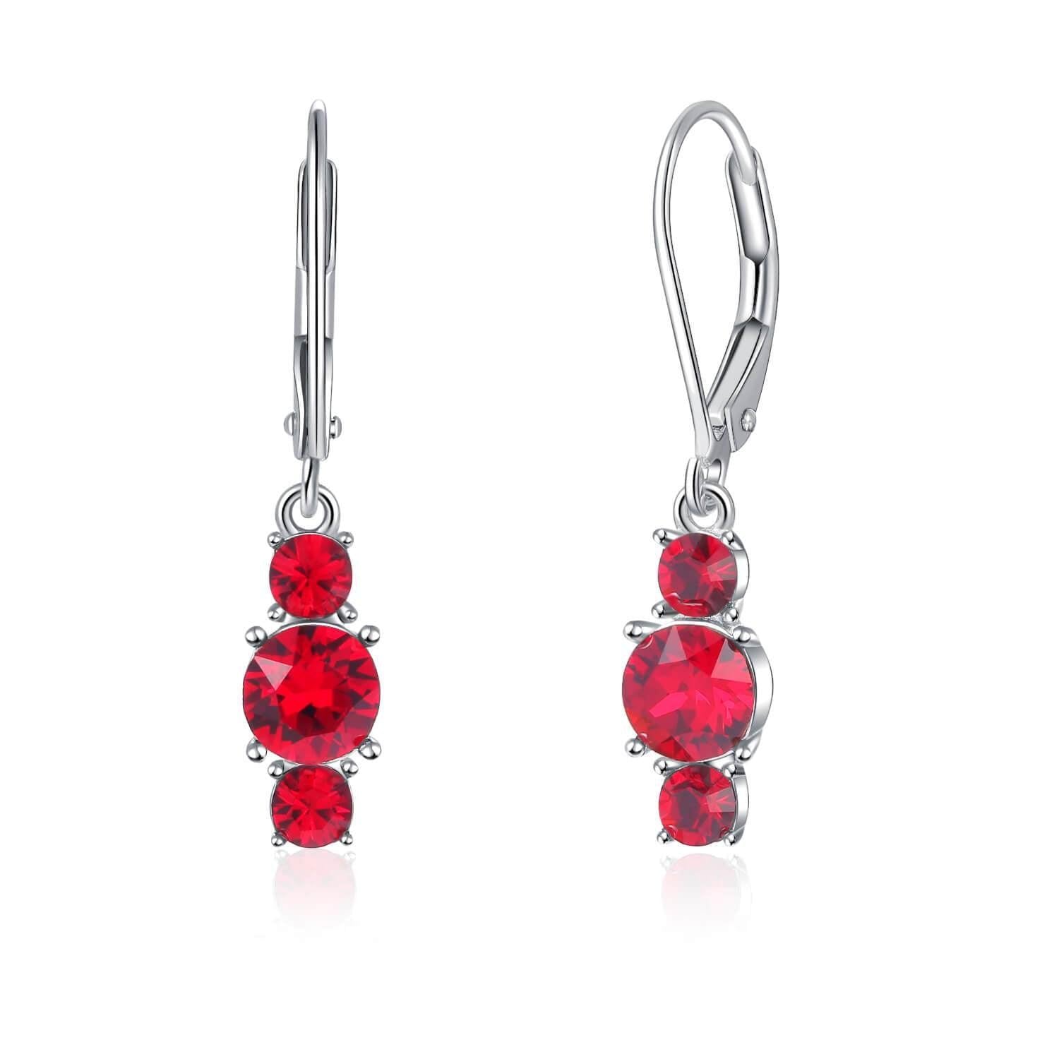 Boucles d'oreilles pendantes birthstone - Carallor l Site Officiel l Bijoux Uniques