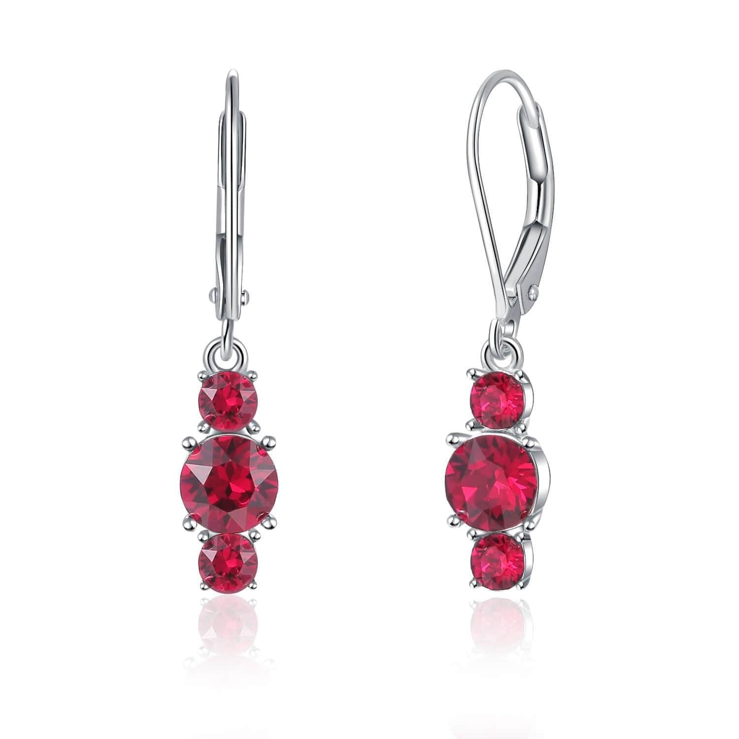 Boucles d'oreilles pendantes birthstone - Carallor l Site Officiel l Bijoux Uniques