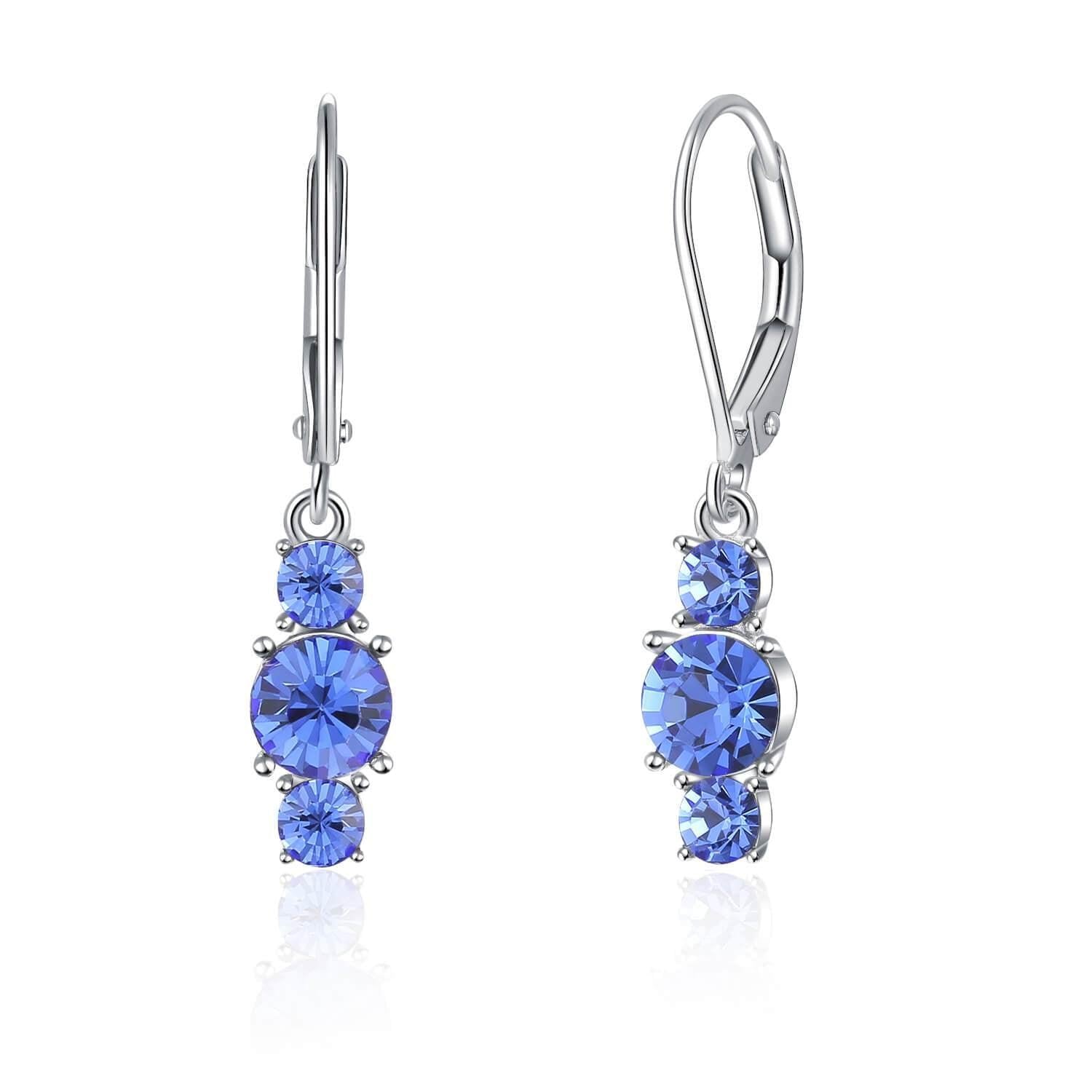 Boucles d'oreilles pendantes birthstone - Carallor l Site Officiel l Bijoux Uniques